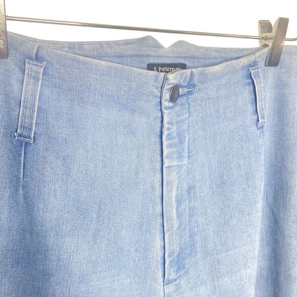 J. Peterman Light Blue Wash High Waist Wide Leg Two Pocket Jeans Size 14 - Picture 3 of 6